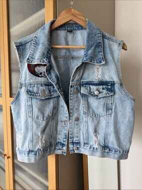SHEIN Curve Light Blue Denim Jacket - 2XL